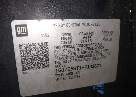 2023 Chevrolet Malibu Fwd 2Lt from USA, damaged, VIN 1G1ZE5ST1PF133671